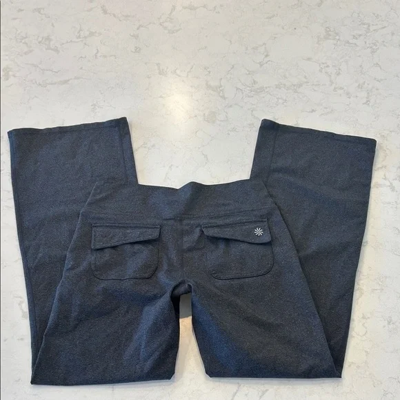 Athleta Fusion Flare Yoga Pants Women's Charcoal Medium Pants - Picture 7 of 14